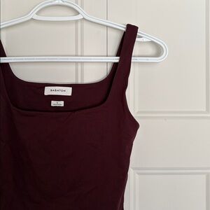 Aritzia Deep Burgundy Bodysuit sleeveless thong thick material